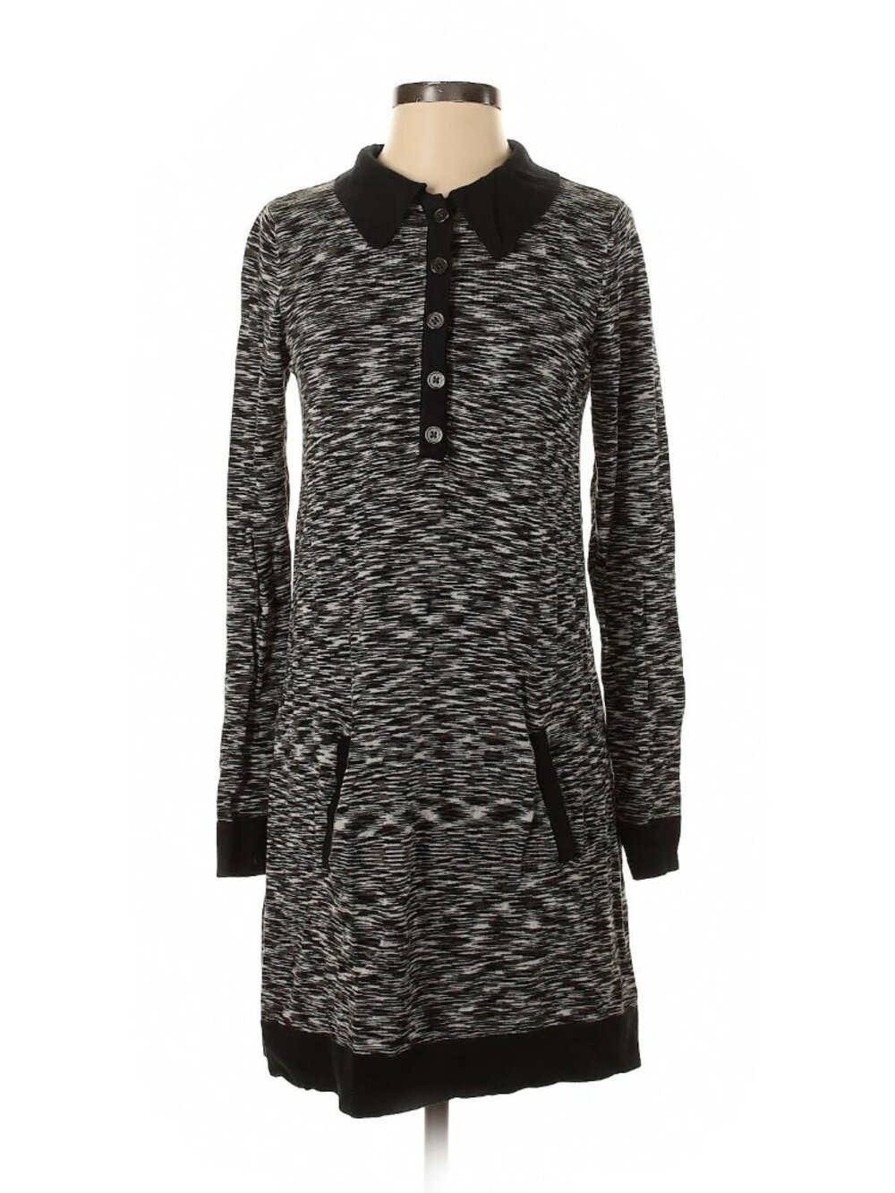 Women Missoni for Target Black White Heathered Long Sleeve Sweater Dress Size S